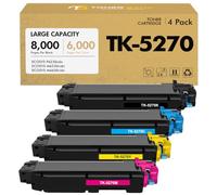 TK5270 TK-5270 Compatible pour Kyocera ECOSYS M6630cidn P6230cdn Toner | ECOSYS M6630cidn P6230cdn M6230cidn M6630 P6230 M6230 TK-5270K TK-5270C TK-5270M TK-5270Y Noir Cyan Jaune Magenta 4-Pack