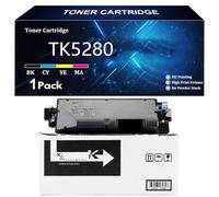 TK5280 Cartouche de Toner Haute Capacité pour Kyocera TK5280 TK-5280K TK-5280C TK-5280Y TK-5280M Compatible pour Kyocera ECOSYS M6235cidn M6635cidn P6235cdn Imprimantes,Black-1 Pack