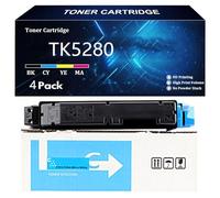 TK5280 Cartouche de Toner Haute Capacité pour Kyocera TK5280 TK-5280K TK-5280C TK-5280Y TK-5280M Compatible pour Kyocera ECOSYS M6235cidn M6635cidn P6235cdn Imprimantes,Cyan-1 Pack