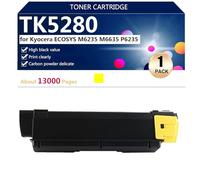 TK5280 Cartouches de Toner Compatibles pour Kyocera ECOSYS M6235 M6635 P6235 Imprimantes, Transparentes et Durables, 13000 Pages,Yellow-1 Pack