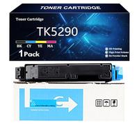 TK5290 Cartouche de Toner de Remplacement pour Kyocera TK5290 TK-5290K TK-5290C TK-5290M TK-5290Y Compatible pour Kyocera ECOSYS P7240cdn Imprimante avec Puce,Cyan-1 Pack