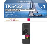 TK5432 Cartouche de Toner Compatible avec Puce pour Kyocera ECOSYS MA2100cfx MA2100cwfx PA2100cWx PA2100cX Imprimantes, Haute Capacité 1250 Pages, Impression Nette,Magenta-1 Pack