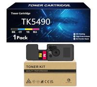TK5490 Cartouche de Toner pour Kyocera TK-5490K TK-5490C TK-5490M TK-5490Y Compatible pour Kyocera ECOSYS PA2101cwx PA2101Cx MA2101cfx MA2101cwfx Imprimantes avec Puce,Magenta-1 Pack