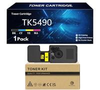 TK5490 Cartouche de Toner pour Kyocera TK-5490K TK-5490C TK-5490M TK-5490Y Compatible pour Kyocera ECOSYS PA2101cwx PA2101Cx MA2101cfx MA2101cwfx Imprimantes avec Puce,Yellow-1 Pack