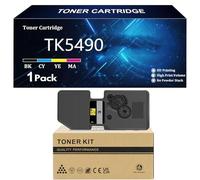 TK5490 Cartouche de Toner pour Kyocera TK-5490K TK-5490C TK-5490M TK-5490Y Compatible pour Kyocera ECOSYS PA2101cwx PA2101Cx MA2101cfx MA2101cwfx Imprimantes avec Puce,Black-1 Pack