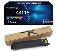 TK8115 Cartouche de Toner Haute Capacité pour Kyocera TK8115 TK-8115K TK-8115C TK-8115Y TK-8115M Compatible pour Kyocera ECOSYS M8130cidn M8124cidn Imprimantes avec Puce,Black-1 Pack