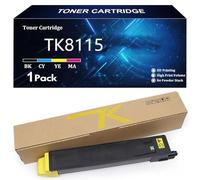 TK8115 Cartouche de Toner Haute Capacité pour Kyocera TK8115 TK-8115K TK-8115C TK-8115Y TK-8115M Compatible pour Kyocera ECOSYS M8130cidn M8124cidn Imprimantes avec Puce,Yellow-1 Pack