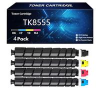 TK8555 Cartouche de Toner Compatible pour Kyocera TASKalfa 5054ci 6054ci 7054ci TK8555 TK8555K TK8555C TK8555Y TK8555M Imprimantes avec Puce,4 Color-4 Pack