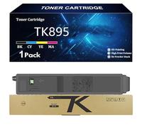 TK895 Cartouche de Toner de Remplacement pour Kyocera TK895K TK895C TK895Y TK895M Toner Compatible pour Kyocera FS-C8020MFP 8025 C8525MFP C8520MFP TASKalfa 205c 255 206ci 256ci,BK-1 Pack
