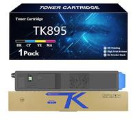 TK895 Cartouche de Toner de Remplacement pour Kyocera TK895K TK895C TK895Y TK895M Toner Compatible pour Kyocera FS-C8020MFP 8025 C8525MFP C8520MFP TASKalfa 205c 255 206ci 256ci,C-1 Pack