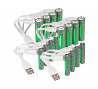 TKA 16 accus rechargeables avec port de chargement USB-C 8x AA / 8x AAA