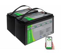 TKA 2 batteries LiFePO4 connectées avec fonction BMS et écran LCD - 1280 Wh