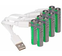 TKA 8 accumulateurs AAA 500 mAh avec port de chargement USB