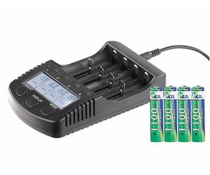 TKA Chargeur rapide haute performance avec écran et 4 accus NiMH type AAA
