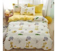 TKCQX Animaux de La Jungle Housse de Couette 200x200 Enfant Fille GarçOn Parure de Lit 1 Personne Lion éLéPhant Girafe Singe Animaux de Dessin Animé Housse de Couette Enfant en Microfibre
