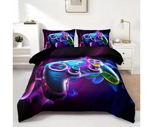 TKCQX Gamepad Housse de Couette 220x240 Manette de Jeu Housse de Couette Enfant GarçOn Fille Ado Game Adulte Parure de Lit Gaming Jeux VidéO Housse de Couette 2 Personneens en Microfibre