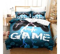 TKCQX Gaming Parure de Lit 135x200 Enfant GarçOn Ado Adulte Housse de Couette 1 Personne ContrôLeurs de Jeu Impression 3D Sets de Housse de Couette en Microfibre avec Fermeture éClair
