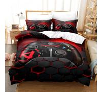 TKCQX Gaming Parure de Lit 220x240 Adulte Enfant GarçOn Ado Housse de Couette 2 Personnes ContrôLeurs de Jeu Impression 3D Sets de Housse de Couette en Microfibre avec Fermeture éClair