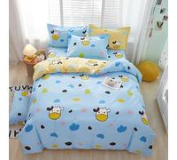 TKCQX Housse de Couette Enfant TêTe de Taureau de Dessin Animé Parure de Lit 90x190 Enfant Fille GarçOn Nuages Coeur Housse de Couette 1 Personne en Microfibre avec Taie d'oreiller 65x65 cm