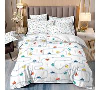 TKCQX Housse de Couette Enfant Voiture de Dessin Animé Parure de Lit 140x200 Enfant GarçOn Fille Adulte Voiture Housse de Couette 1 Personne en Microfibre avec Fermeture éClair avec Taie 65x65