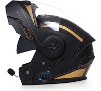 TKDPGXET Intégral Bluetooth Casques De Moto Modulaire Casque Intégré avec Casque Bluetooth Modulaire, Double Visière Casque De Scooter De Fond De Rue Approuvé par Le ECE, 55-62CM
