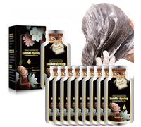Tkekruh 10pc Botanical Bubble Hair Dye Shampoo 20ml, Thé Foncé, Shampooing Colorant pour Cheveux Semi-permanente, Shampooing Teinture pour Hommes et Femmes Simple à Utiliser