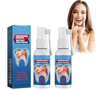 Tkekruh 2 pièces Spray Analgésique Dentaire 20 Ml, Dental Pain Relief Spray, Soulage La Douleur Des Gencives Gonflées, Des Caries Dentaires Et Des Caries De Feu, Nettoyant Magique Sans Effort