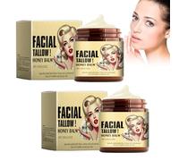 Tkekruh 2PCS Beef Tallow Honey Balm 120g, Baume Au Beurre De Bœuf Fouetté Et Au Miel Crème Au Tallow, Baume De Suif Pur, Hydratant Au Suif De Bœuf Au Miel, Pour Une Peau Douce Et Lisse