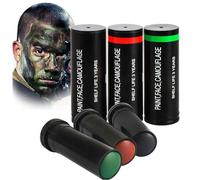 Tkekruh 3 pièces de Camouflage Kit de Peinture Visage,Kit de Peinture Faciale de Couleurs d’armée et Camouflage pour le Visage Stylo tactique de camouflage Marron noir vert Maquillage Bodypainting 1