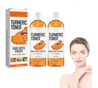 Tkekruh Toner Turmeric 2PC Turmeric Toner au Curcuma 100ml Tonique Exfoliant pour le Visage Turmeric Dark Spot Corrector Serum,For Renew Aging, Oily, Dry Skin, L'exfoliant Facial Hydratant