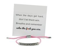 tkerinse Bracelet de motivation pour femme, « When Words Fail », ce bracelet parle - Un cadeau d'encouragement, ne laissez pas les jours difficiles gagner Bracelets gravés « Remember Who You Are