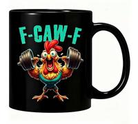 tkerinse F-Caw-F Tasse à café amusante en céramique avec message caché F*k Off - Cadeau fantaisie pour amis, famille et collègues de travail (noir D)