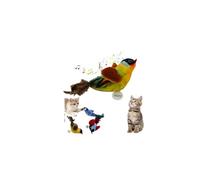 tkerinse Jouet réaliste en forme de moineau pour chat, herbe à chat, jouet naturel de chasse pour chats en intérieur, figurine de moineau stimulé, cadeau pour les amoureux des animaux (jaune B)