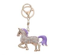 tkerinse Porte-clés cheval 2026, année du cheval, Nouvel An chinois 2026 avec strass et personnages du zodiaque poney porte-bonheur, Violet E, taille unique