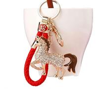 tkerinse Porte-clés cheval 2026 pour le Nouvel An chinois, porte-clés avec strass étincelants pour femme, café, taille unique