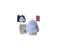 tkerinse Porte-clés lapin avec boîte en étain, porte-clés en forme de lapin moelleux en peluche douce pour femme, cadeau de Pâques, bleu, 1set