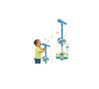tkerinse Star Microphone with Stand, Kids Microphone Machine with Lights, Karaoke Machine Toy with Adjustable Stand & LED Lights, Standing Singing Machines Gifts for Boys Girls (Blue)