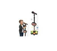 tkerinse Star Microphone with Stand, Kids Microphone Machine with Lights, Karaoke Machine Toy with Adjustable Stand & LED Lights, Standing Singing Machines Gifts for Boys Girls (Black)