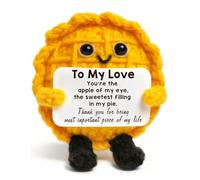 TKGIFTHOT Cadeau sentimental pour lui, elle, tarte aux pommes au crochet avec pièce la plus importante de ma vie, cadeau d'anniversaire romantique, cadeau de Noël pour mari, épouse