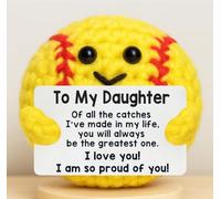 TKGIFTHOT Chaussette de Noël pour fille de la part de maman, cadeau de softball au crochet, cadeau sentimental pour fille de la part de papa Proud of You Softball