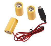 Tkidplw 1 lot de câbles d'élimination de batterie LR14 C USB 5 V2 A pour remplacer 3 piles LR14 C de 1,5 V pour lampes torches de poêle