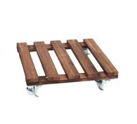 Tkidplw Base de jardinière en bois à usage multiple avec roue de rotation pour les mouvements des plantes, plate-forme roulante résistante