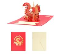 Tkidplw Carte de vœux 3D en feuille d ' or du Nouvel An chinois 2025 | Carte de bénédiction manuscrite pour la famille et les amis, de la fête du printemps de l ' année 2025 du