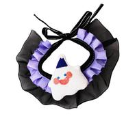 Tkidplw Costume de saison Collier Écharpe Chats Chiens Fantôme 1M | Construction en tissu doux, col décoratif à volants, look photo d'Halloween