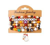 Tkidplw Ensemble de Bracelets en Bat Ghosty, empilables | de poignet de fête d ' Halloween, bracelets extensibles en fantôme chauve-souris pour bijoux