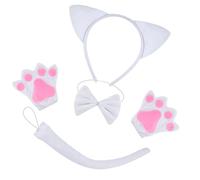 Tkidplw Ensemble de costumes de chats avec, All white ears t, A