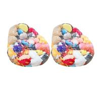 Tkidplw Housse de pouf surdimensionnée en PVC transparent pour animaux en peluche, extra large, organisateur de jouets pour enfants, couvertures et oreillers se transforme en pouf de soutien