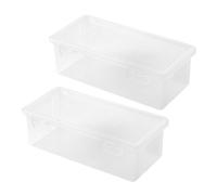 Tkidplw Lot de 2/3 boîtes à crayons rigides empilables transparentes de grande capacité avec couvercle, Lot de 2.
