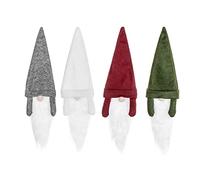 Tkidplw Lot de 4 housses de bouteille de vin en forme de nains de Noël en peluche pour sacs, robes et chapeaux de Noël
