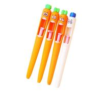 Tkidplw Lot de 4 stylos à encre gel en forme de carotte - 0,5 mm - Fournitures d'écriture pour la rentrée scolaire - Pour une utilisation quotidienne en salle de classe ou sur le lieu de travail